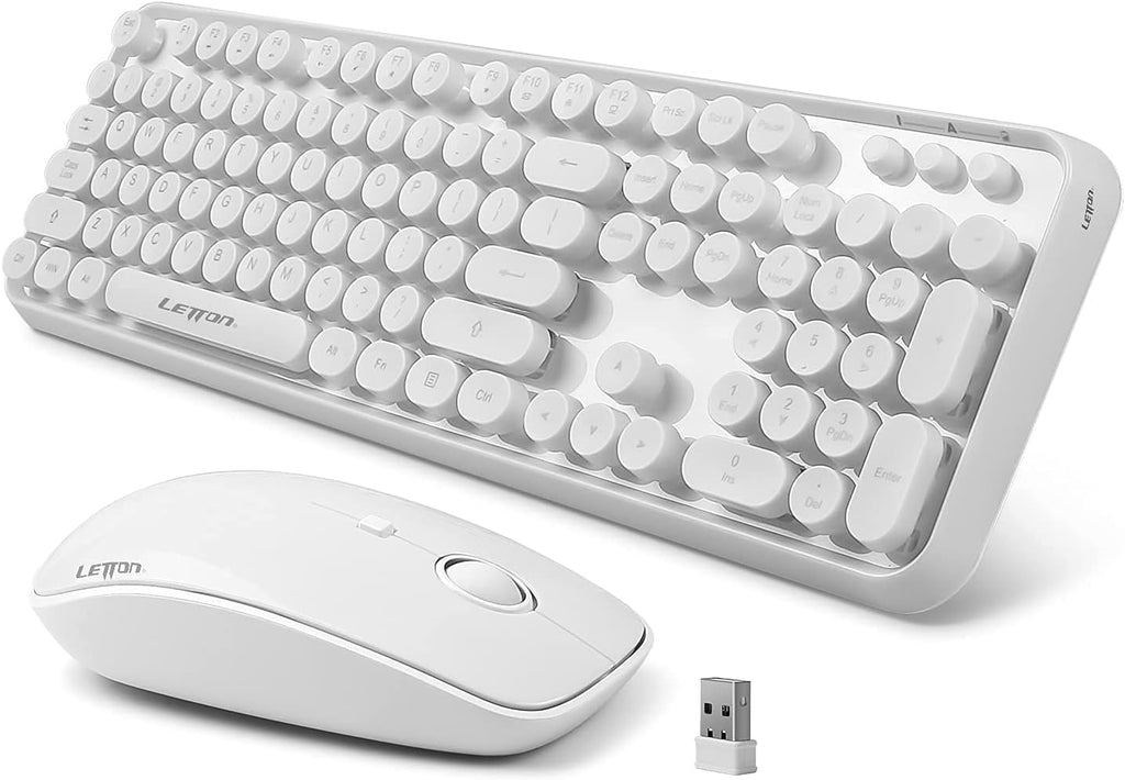 104 Retro Typewriter Wireless Keyboard Mouse Combo