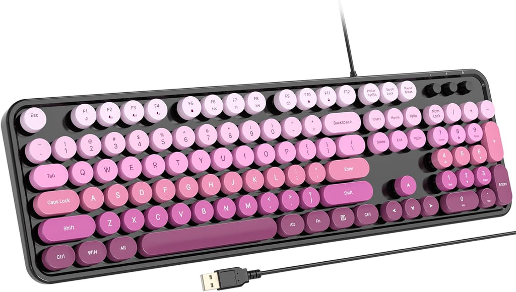 Retro USB Keyboard with Large Number Pad