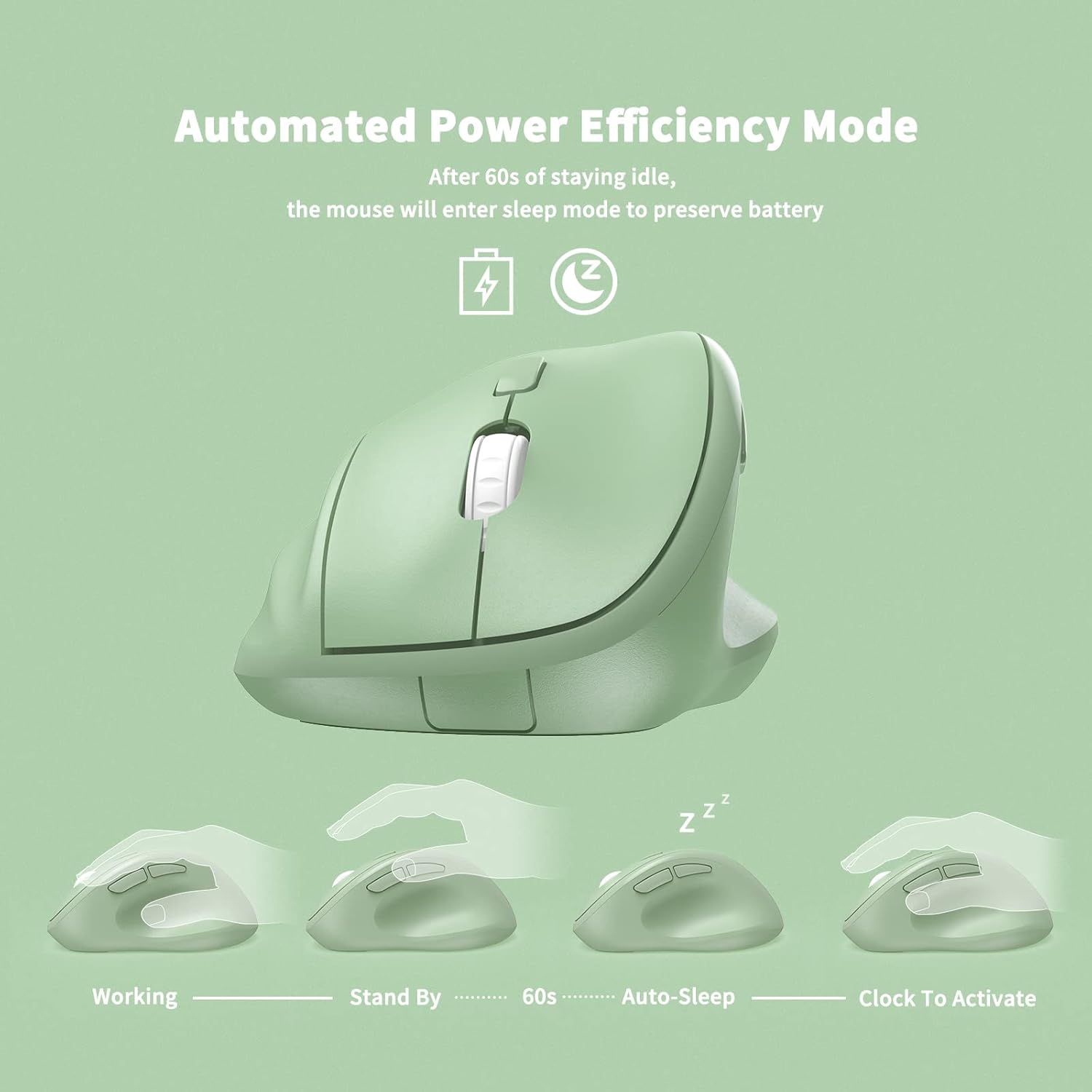 Ergonomic Wireless Mouse with USB Receiver for PC Computer