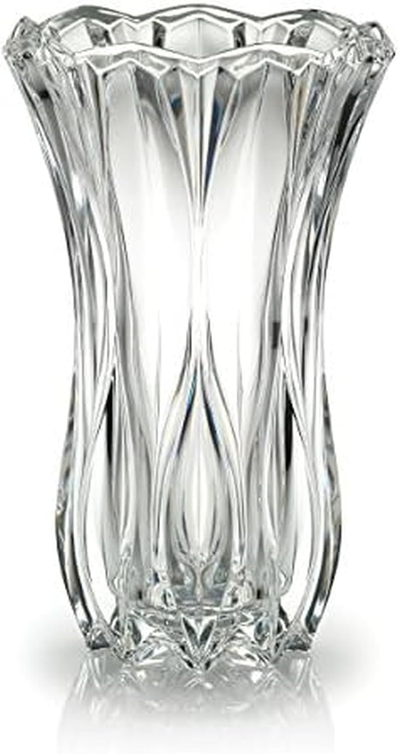 12-Inch Tall Elegant Cut Glass Vase