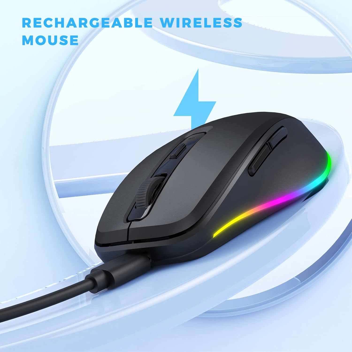 LED Wireless Mouse with Build-in Jiggler Mover