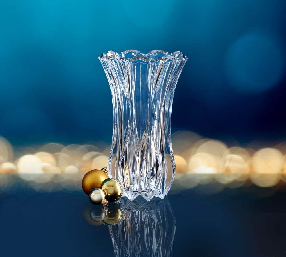12-Inch Tall Elegant Cut Glass Vase
