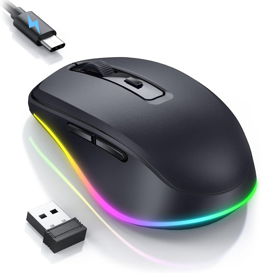 LED Wireless Mouse with Build-in Jiggler Mover