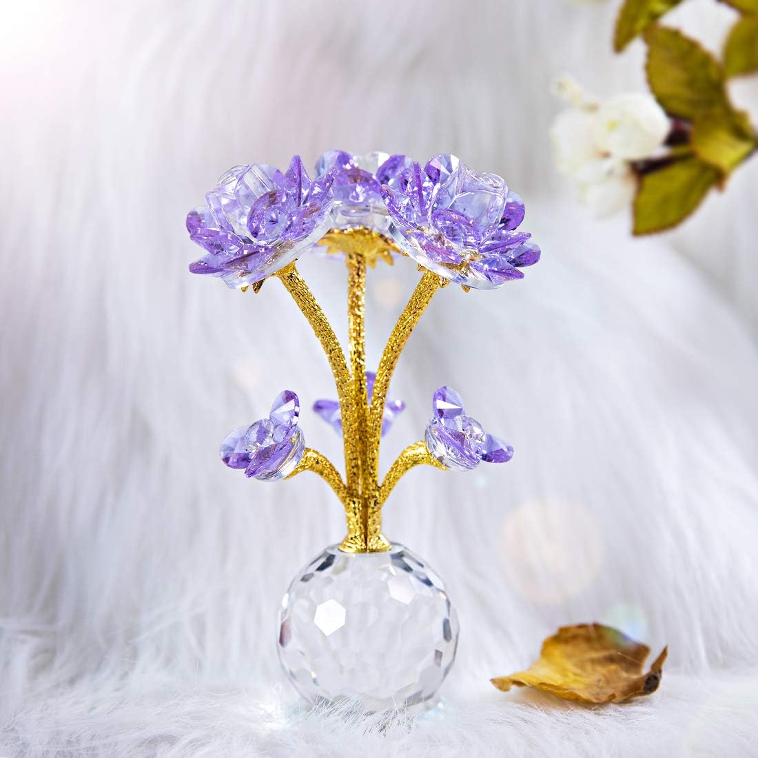6" Glass Flowers with Stems Ornament