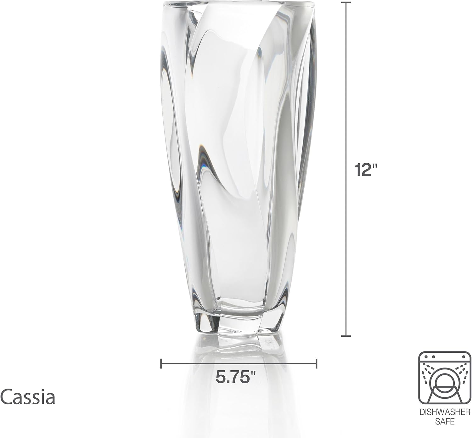 Crystal Glass Vase 12 Inch