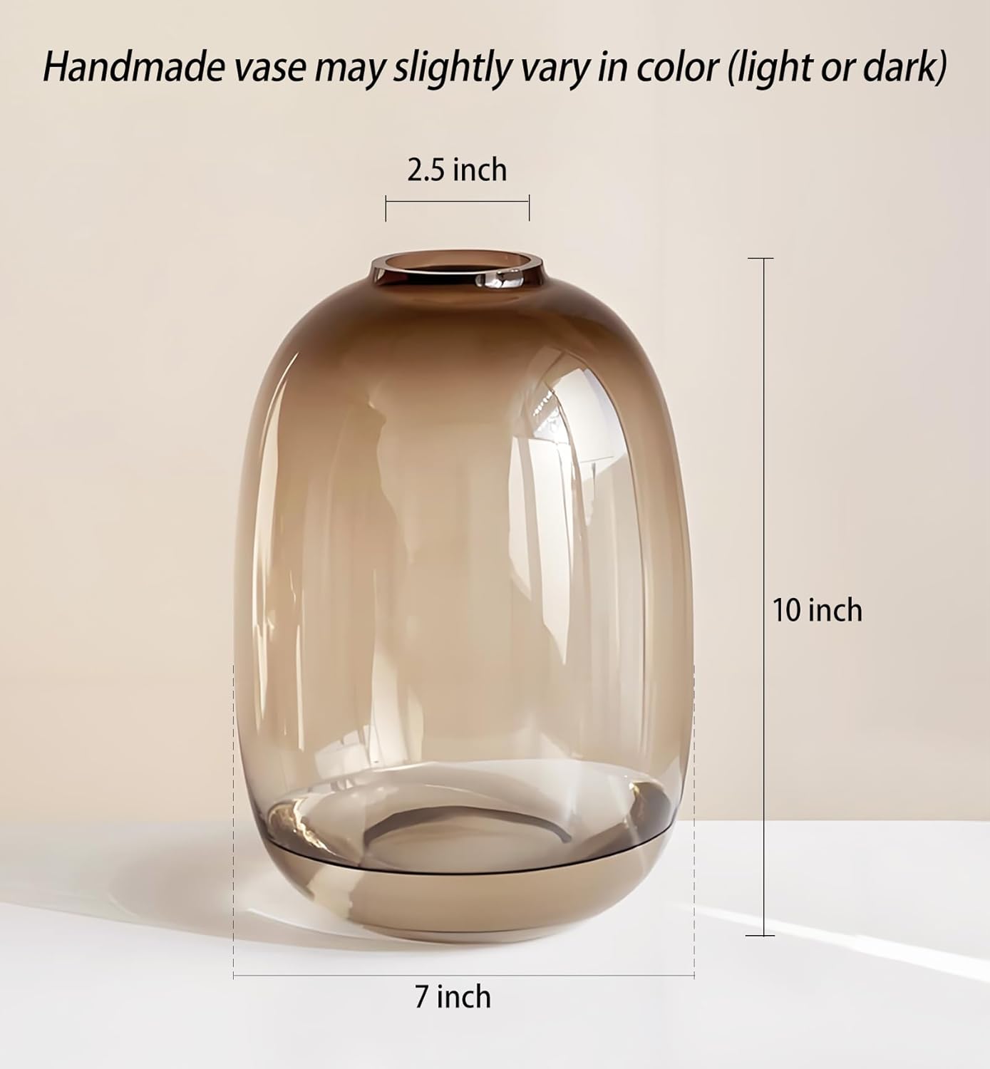 Brown Glass Vase Round Clear Colored Flower Vase
