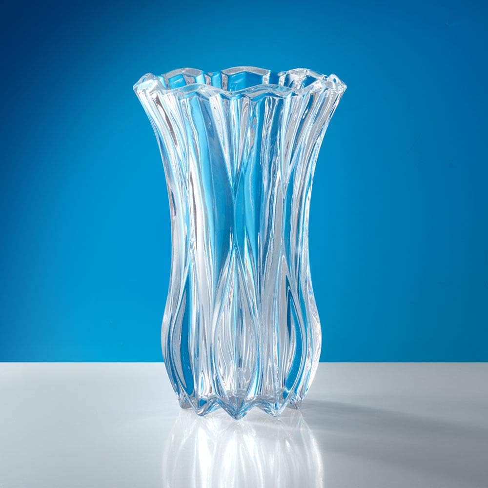 12-Inch Tall Elegant Cut Glass Vase