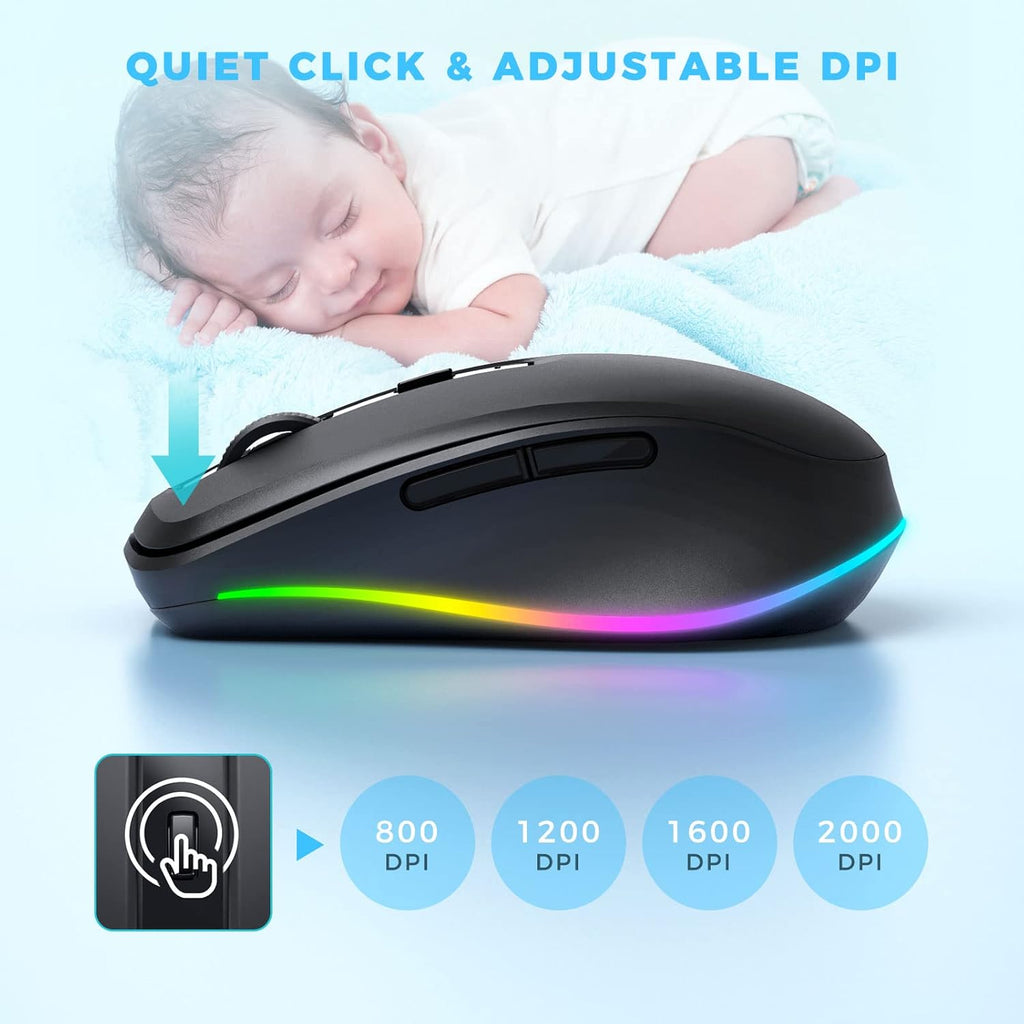 LED Wireless Mouse with Build-in Jiggler Mover