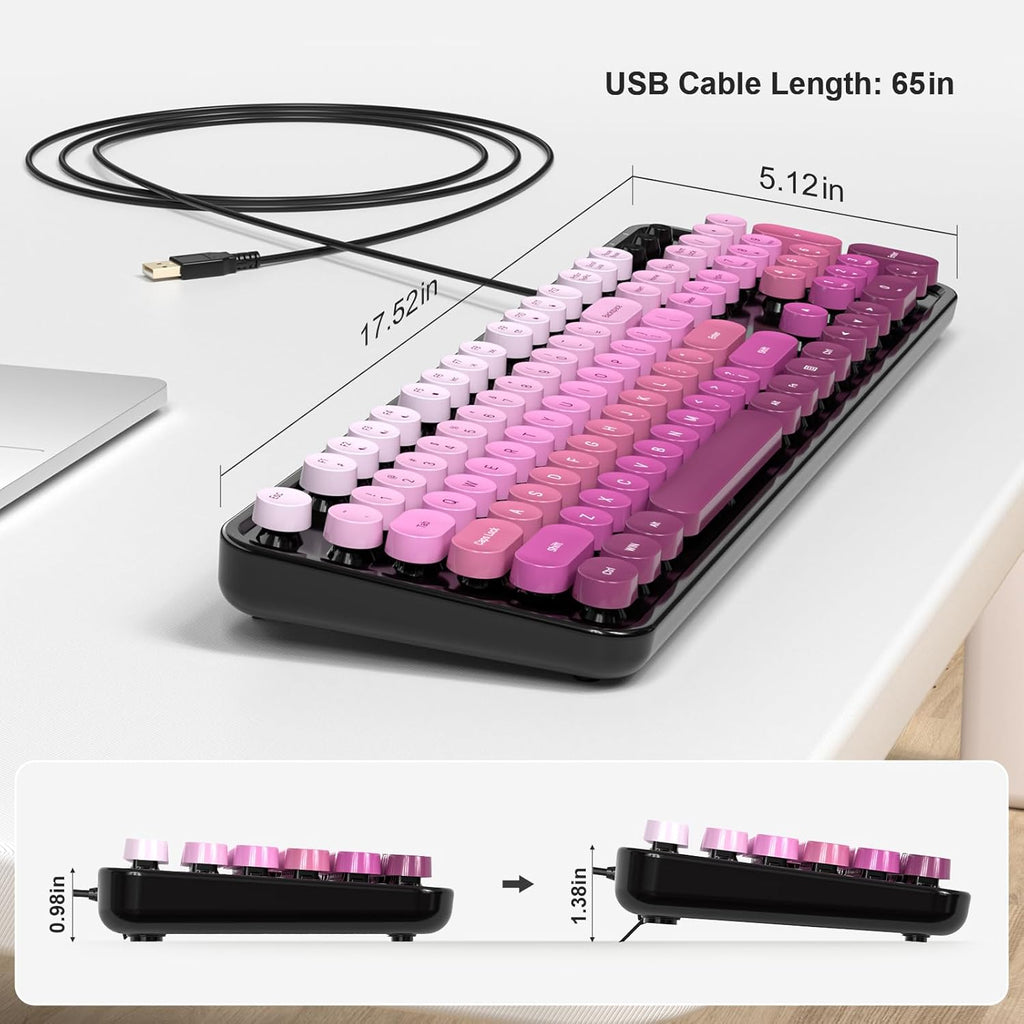 Retro USB Keyboard with Large Number Pad