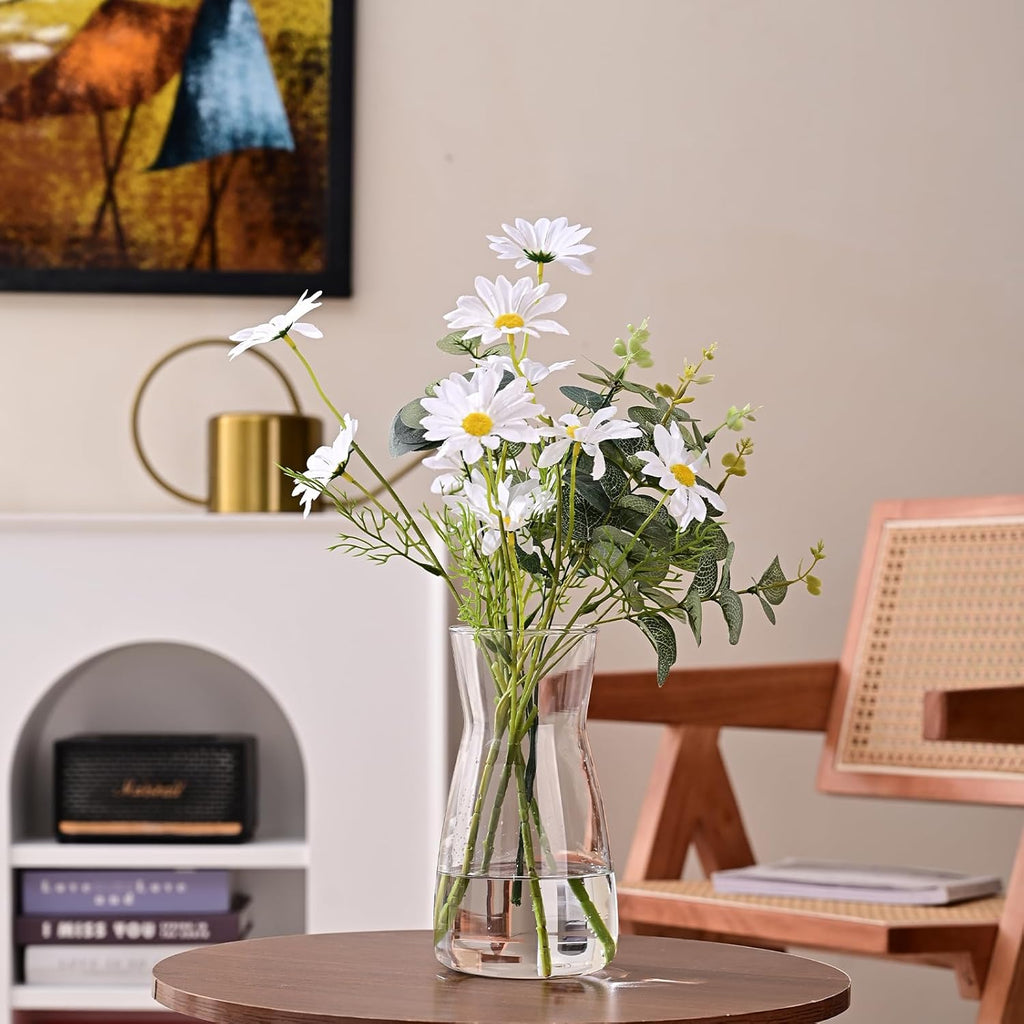 8 inch Clear Glass Flower Vase
