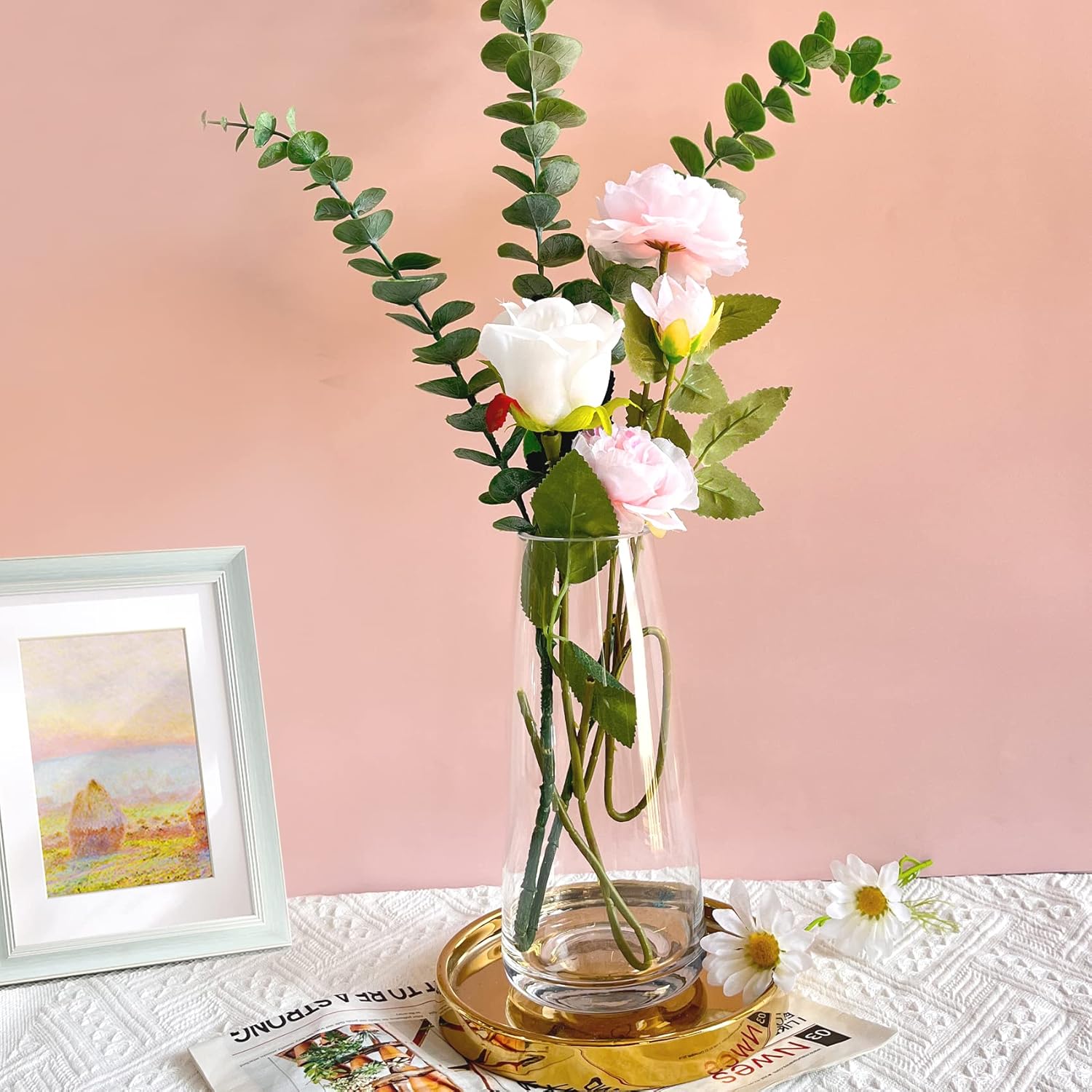 8.7" Modern Glass Vase for Flowers