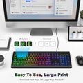 Large Print Backlit USB Wired Keyboard