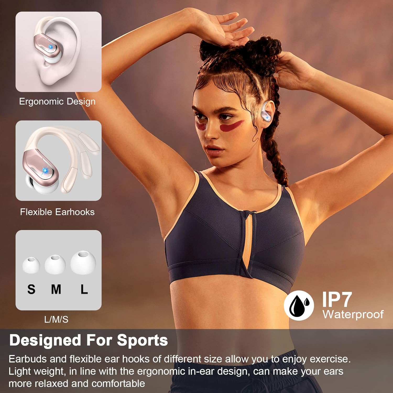 3D Bass Over Ear Wireless Earbud