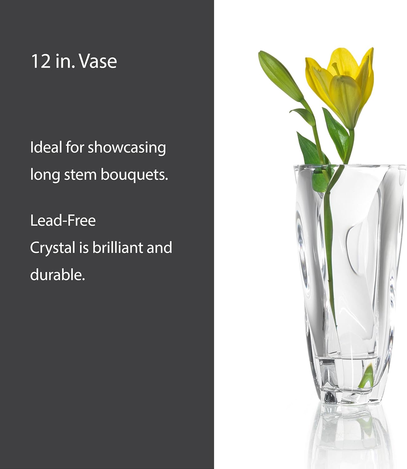 Crystal Glass Vase 12 Inch