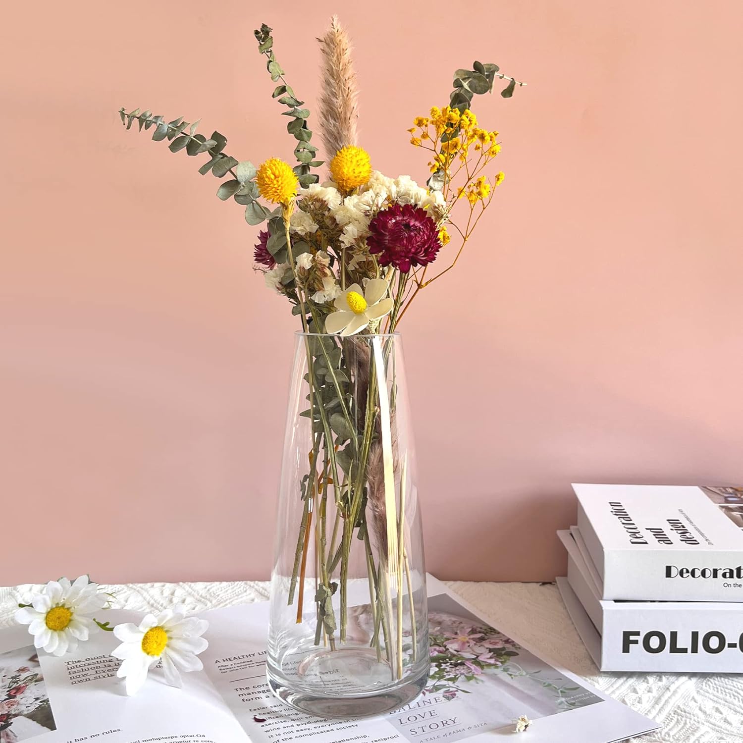 8.7" Modern Glass Vase for Flowers