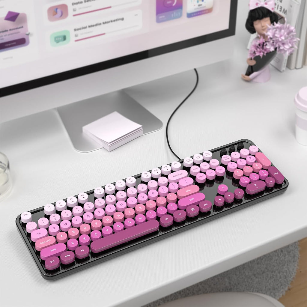 Retro USB Keyboard with Large Number Pad