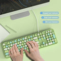 Full Size Wired Computer Keyboard Green Style