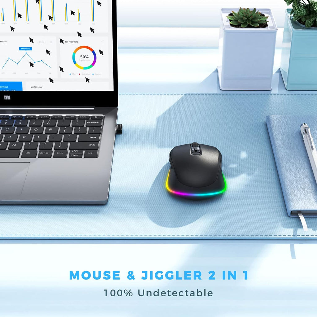 LED Wireless Mouse with Build-in Jiggler Mover