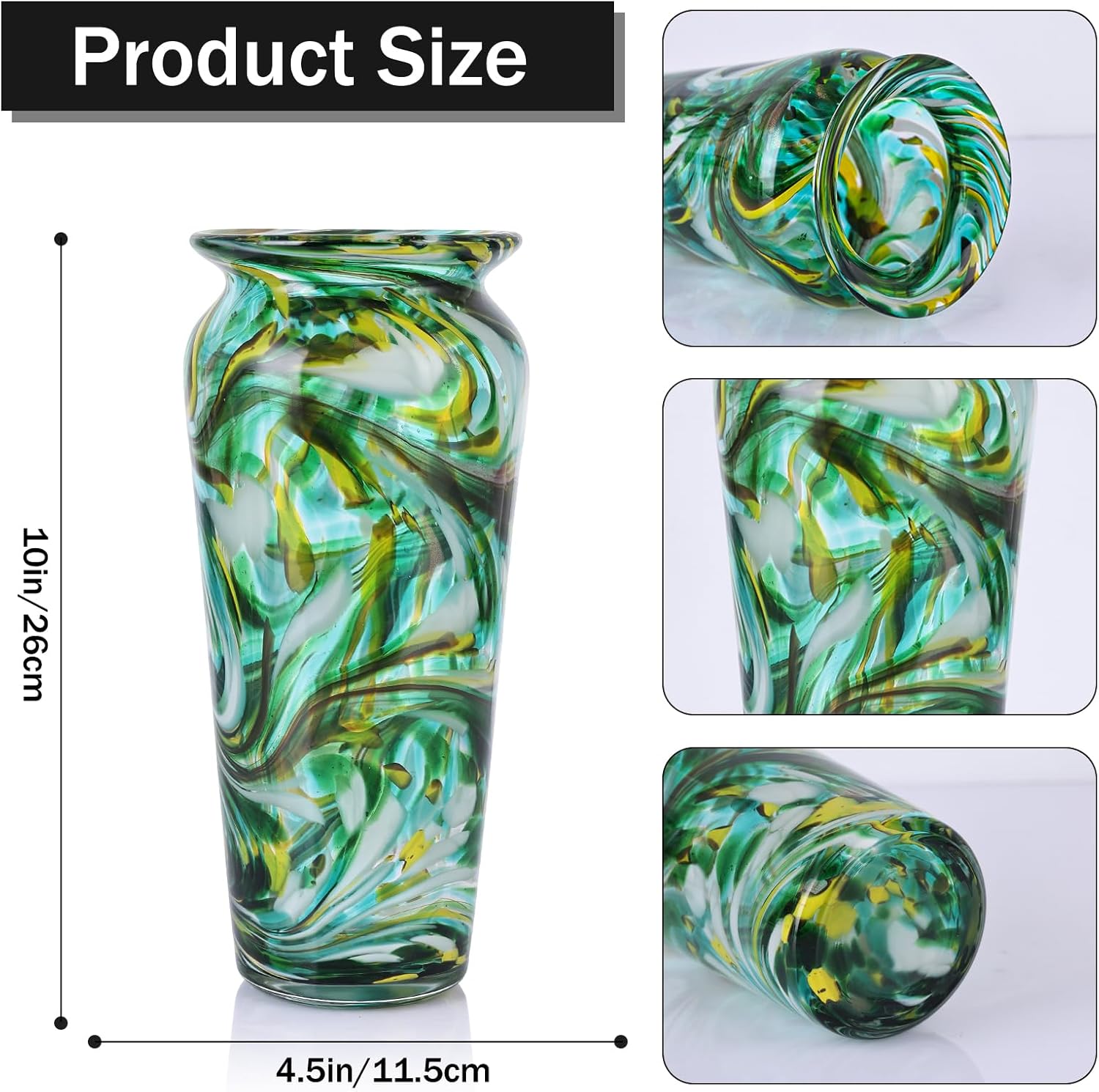 Blown Glass Vase for Home Deco
