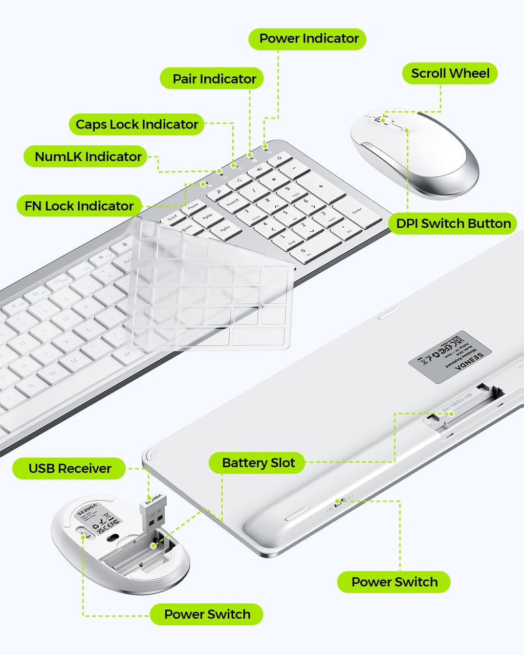 Wireless Keyboard and Mouse Combo