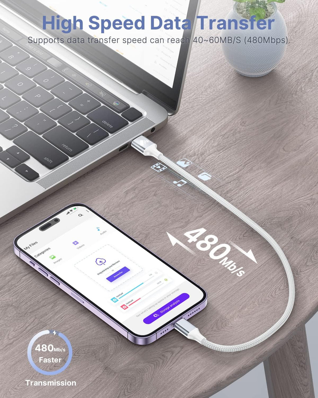 USB A to Lightning Cable Charger Cord