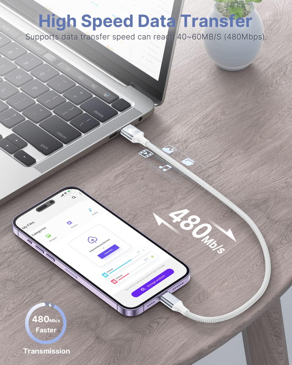 USB A to Lightning Cable Charger Cord