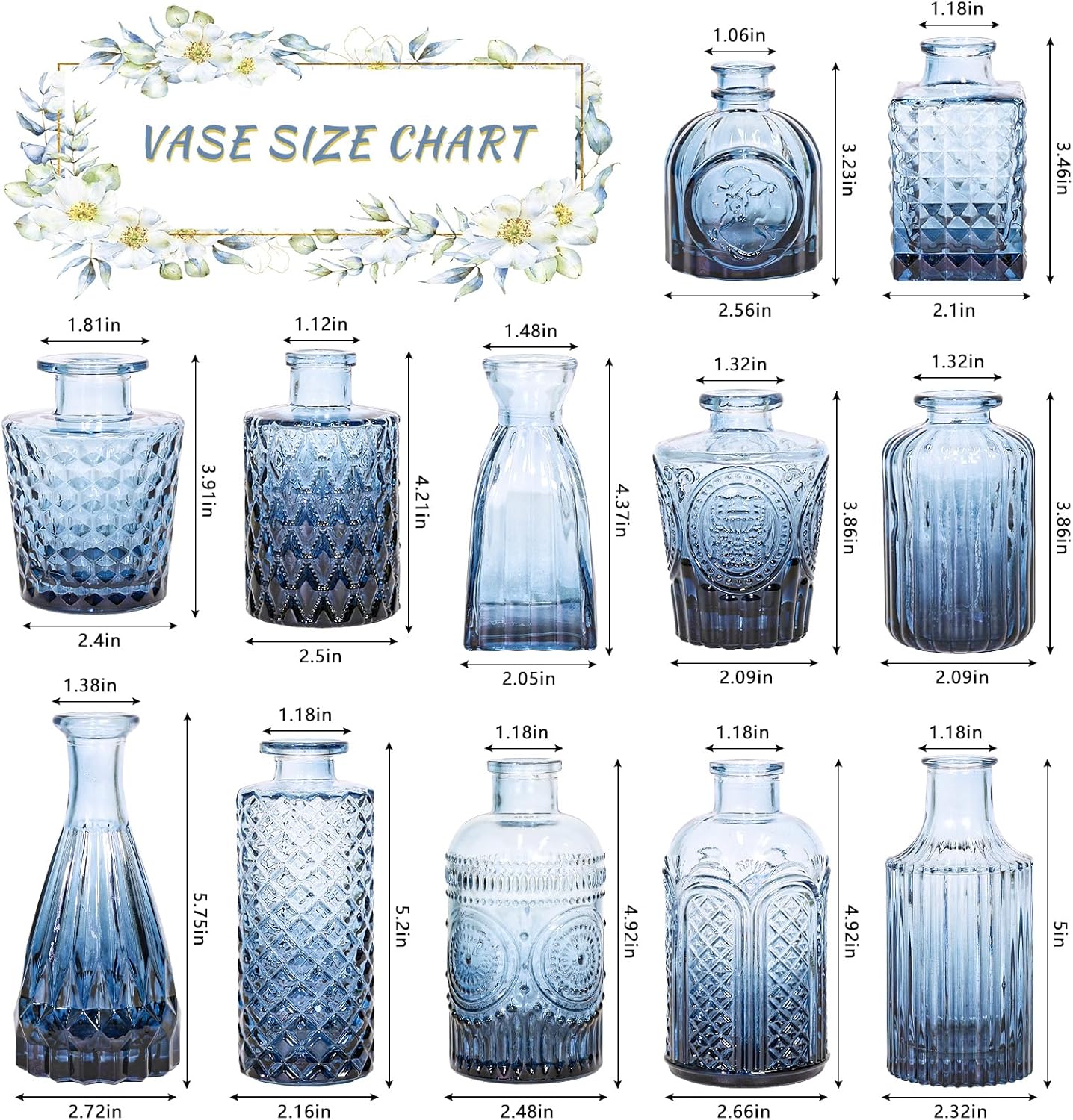 Glass Bud Vase Set of 12